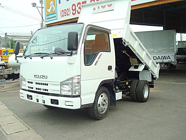 いすゞ エルフ 3t 低床 強化 ダンプ 4ナンバー ホワイト 中古トラック情報 朝日自動車株式会社